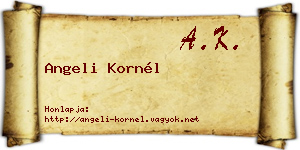 Angeli Kornél névjegykártya
