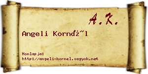 Angeli Kornél névjegykártya
